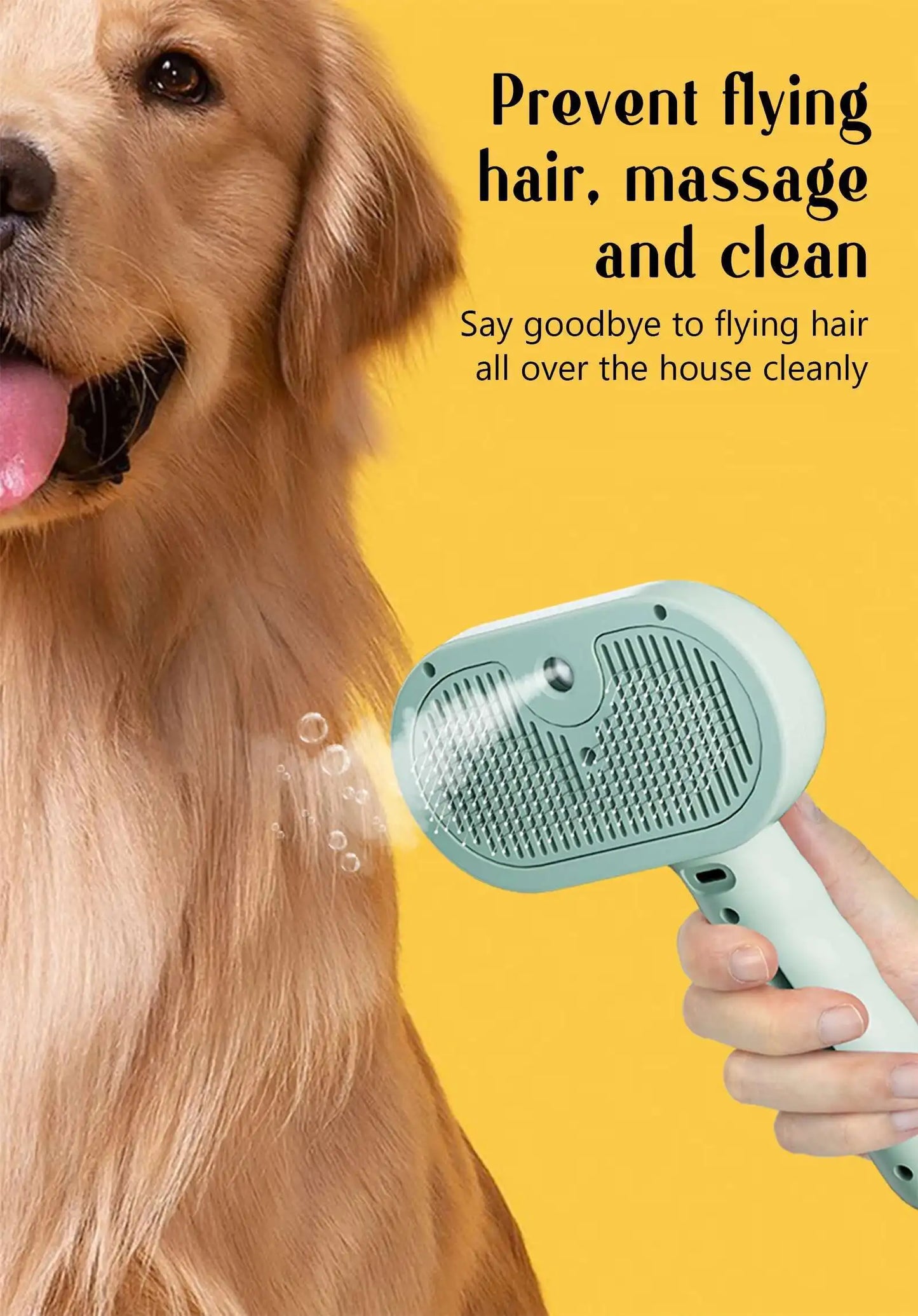 Hot Cat Brush with Steam Dog Spray Pet Steam Massage Brush Spray Hair Removal Comb Massage Steamer Comb for Long Hair Dogs Cats