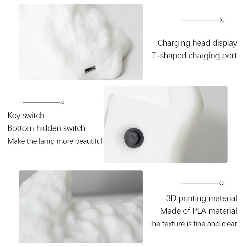 3D Printed Fire Dragon Lamp Light Decor Novelty Gift Changing USB Powered Rechargeable Night Light for Room Desk Kids Lighting