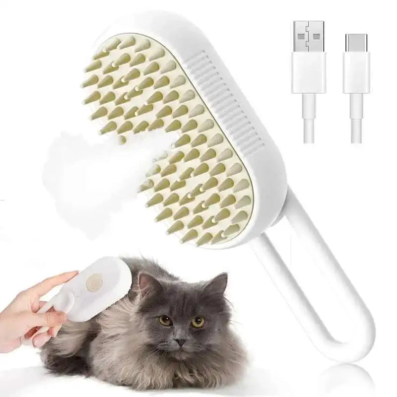 Hot Cat Brush with Steam Dog Spray Pet Steam Massage Brush Spray Hair Removal Comb Massage Steamer Comb for Long Hair Dogs Cats