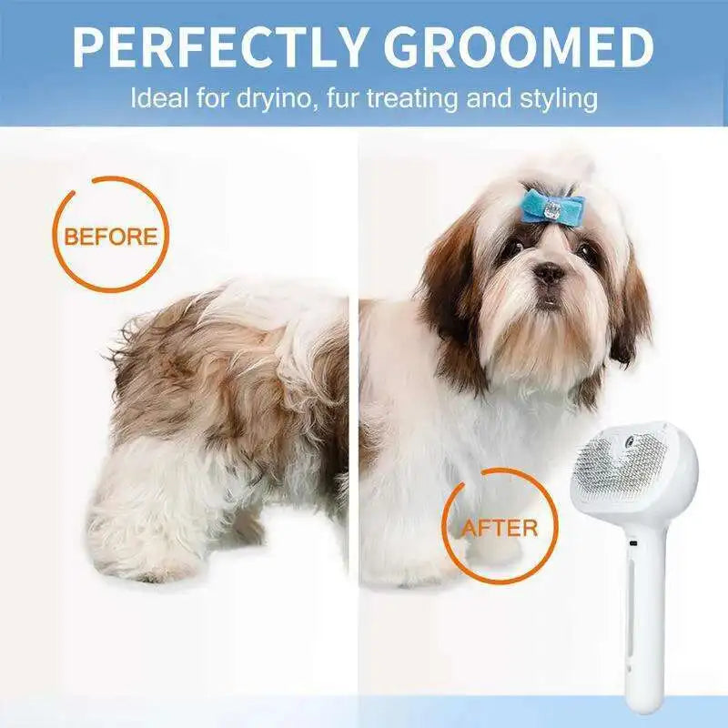 Hot Cat Brush with Steam Dog Spray Pet Steam Massage Brush Spray Hair Removal Comb Massage Steamer Comb for Long Hair Dogs Cats