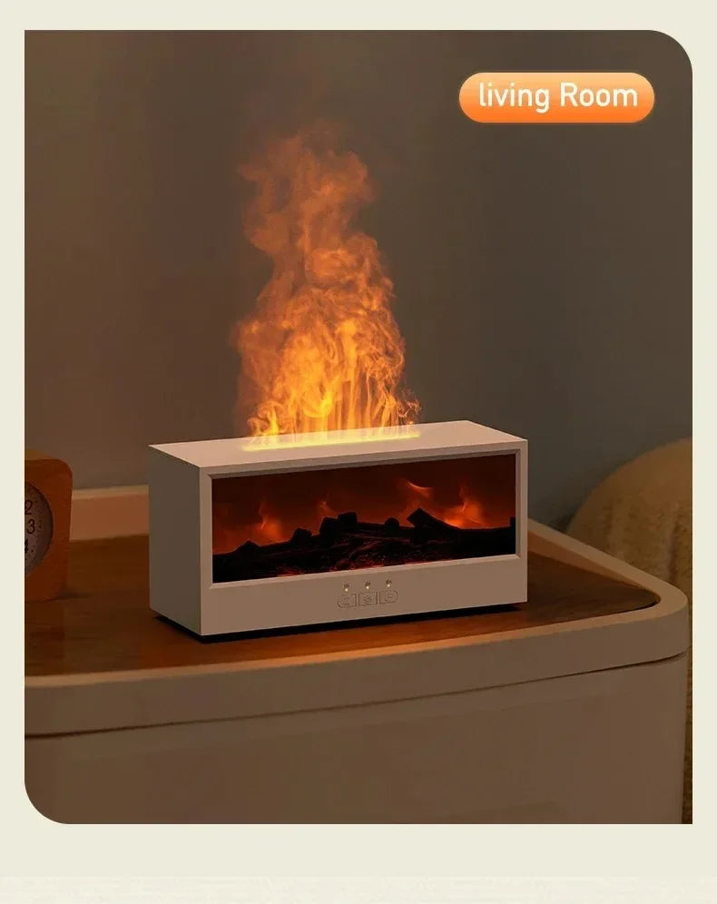 flame aromatherapy machine Simulated 3D, essential oil humidifier, color atmosphere lighting with remote control, holiday gift