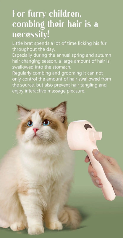 Hot Cat Brush with Steam Dog Spray Pet Steam Massage Brush Spray Hair Removal Comb Massage Steamer Comb for Long Hair Dogs Cats