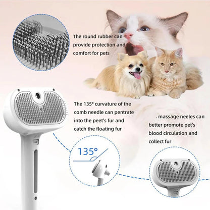 Hey & Bye : Steam Spray Dog & Cats Grooming Brush