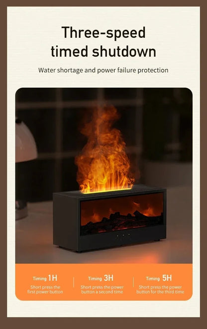 flame aromatherapy machine Simulated 3D, essential oil humidifier, color atmosphere lighting with remote control, holiday gift