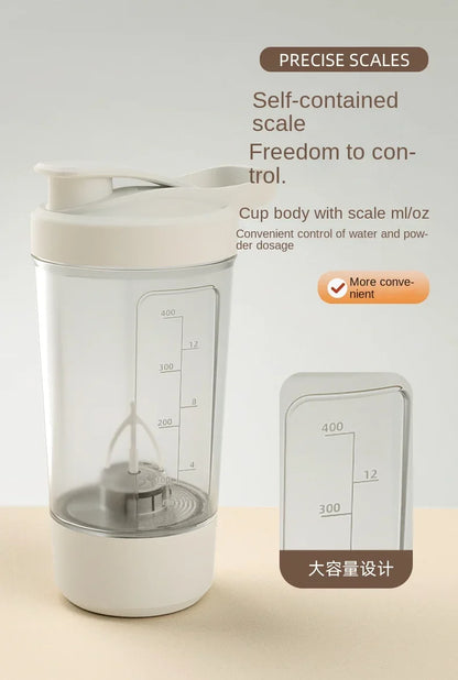 Portable Electric Protein Shaker Bottle USB Rechargeable Blender Multipurpose 450ml Mixer Cups for Fitness Workout