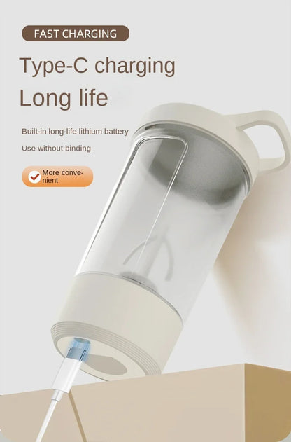 Portable Electric Protein Shaker Bottle USB Rechargeable Blender Multipurpose 450ml Mixer Cups for Fitness Workout