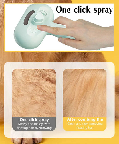 Hot Cat Brush with Steam Dog Spray Pet Steam Massage Brush Spray Hair Removal Comb Massage Steamer Comb for Long Hair Dogs Cats
