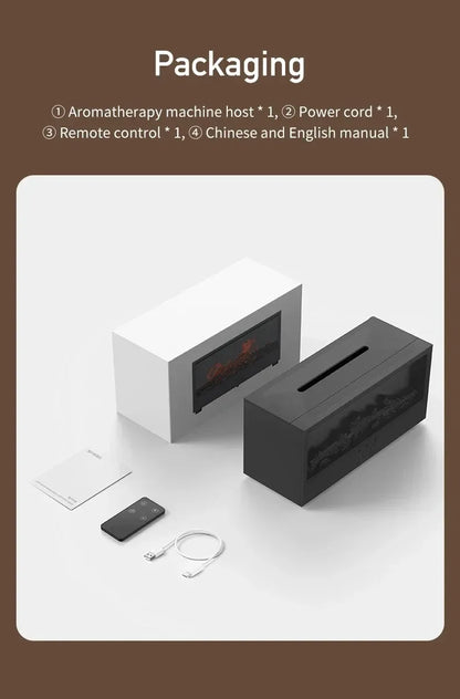 flame aromatherapy machine Simulated 3D, essential oil humidifier, color atmosphere lighting with remote control, holiday gift