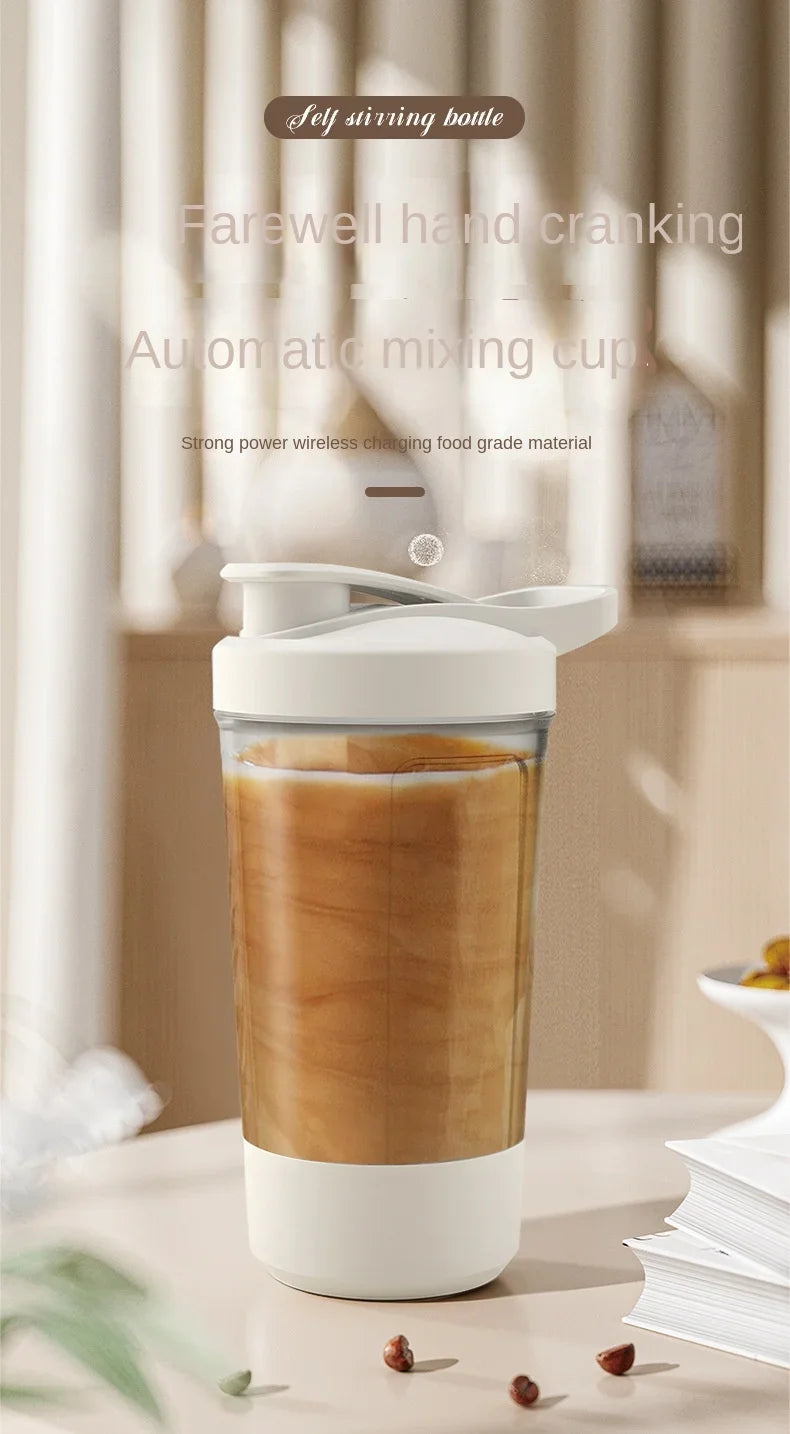 Portable Electric Protein Shaker Bottle USB Rechargeable Blender Multipurpose 450ml Mixer Cups for Fitness Workout