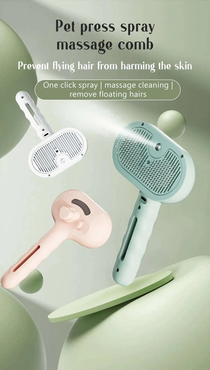 Hot Cat Brush with Steam Dog Spray Pet Steam Massage Brush Spray Hair Removal Comb Massage Steamer Comb for Long Hair Dogs Cats