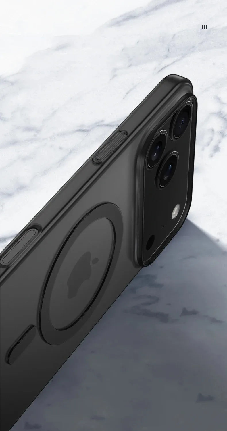 Luxury Ultra Thin Magnetic Translucent Matte Case For iPhone 17 16 15 14 13 12 Pro Max Plus 17 Air For Magsafe Clear Back Cover