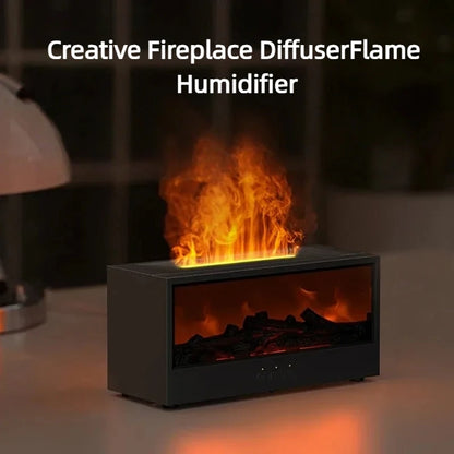 flame aromatherapy machine Simulated 3D, essential oil humidifier, color atmosphere lighting with remote control, holiday gift