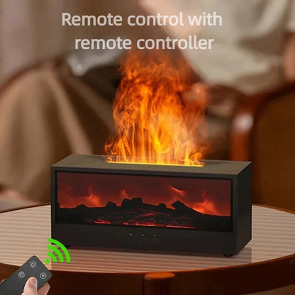 flame aromatherapy machine Simulated 3D, essential oil humidifier, color atmosphere lighting with remote control, holiday gift