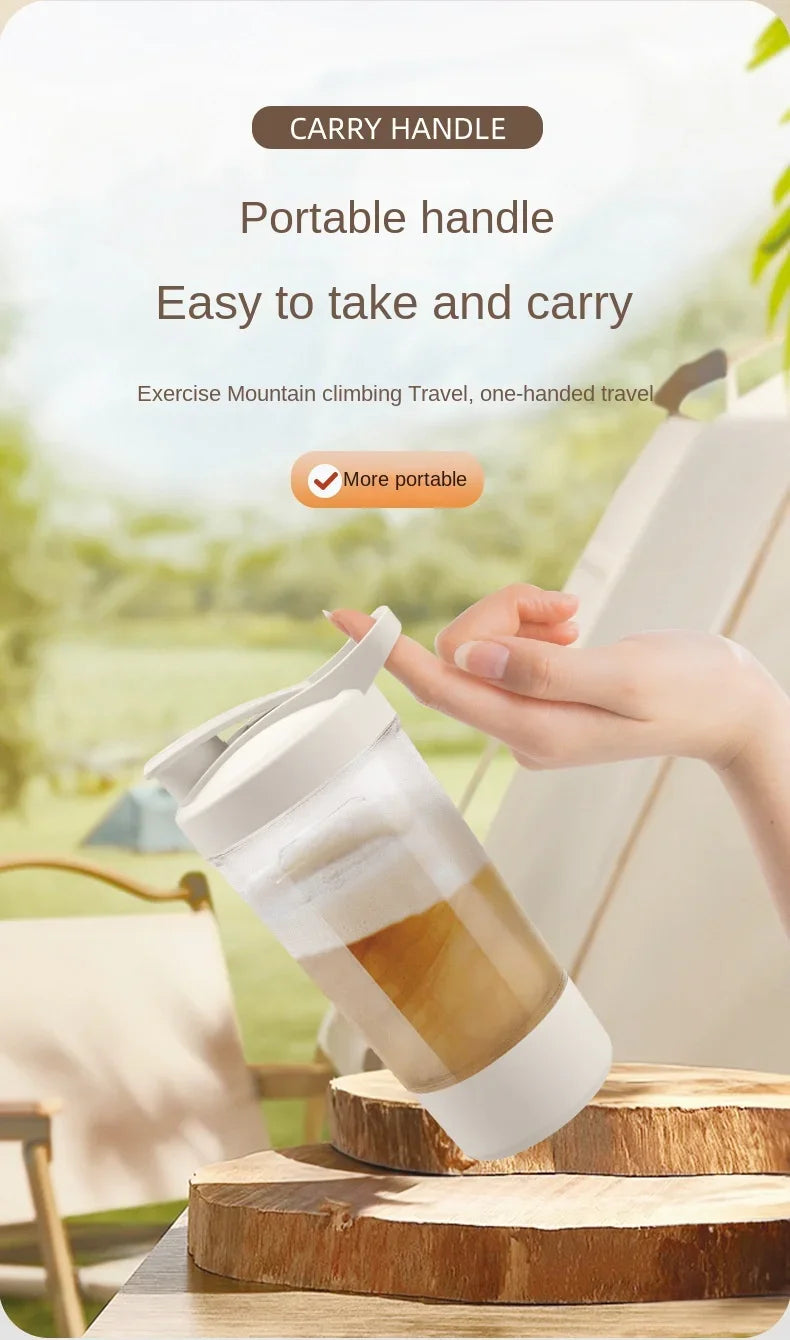 Portable Electric Protein Shaker Bottle USB Rechargeable Blender Multipurpose 450ml Mixer Cups for Fitness Workout