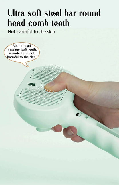 Hot Cat Brush with Steam Dog Spray Pet Steam Massage Brush Spray Hair Removal Comb Massage Steamer Comb for Long Hair Dogs Cats